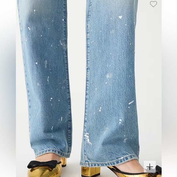 J crew Slouchy-straight jean with paint splatter ice blue wash - Picture 2 of 5